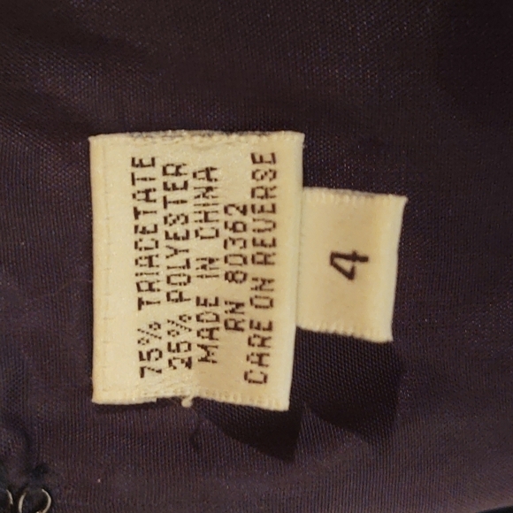 Niteline Della Roufogali Navy Front Cascade at the Waist Cocktail Dress Sz 4 - Picture 11 of 11